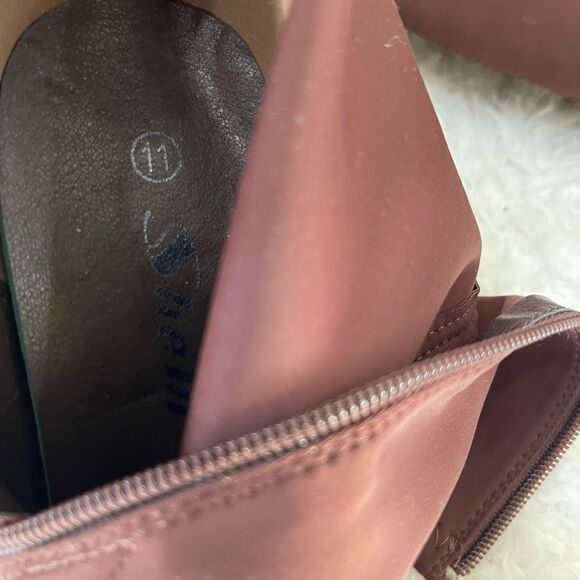 Sheln Brown stretchy knee high boots pointed toe heels Size11 - Picture 6 of 9